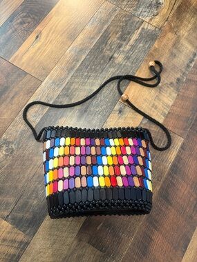 Multicolor Beaded Crossbody Bag - Women's Shoulder Bag. Handmade in Africa